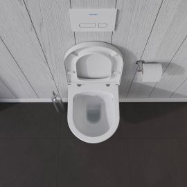 Duravit ME by Starck Wand-WC-Set Tiefspüler ohne Spülrand inkl. Deckel