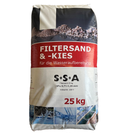 Filtersand 0,7 - 1,2 mm Sack 25kg  für Wasseraufbereitung